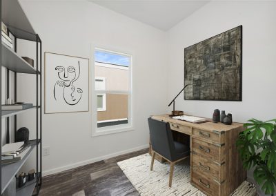 Model bedroom home office space at Desert Valley Oasis Manufactured Homes in Mesa Arizona